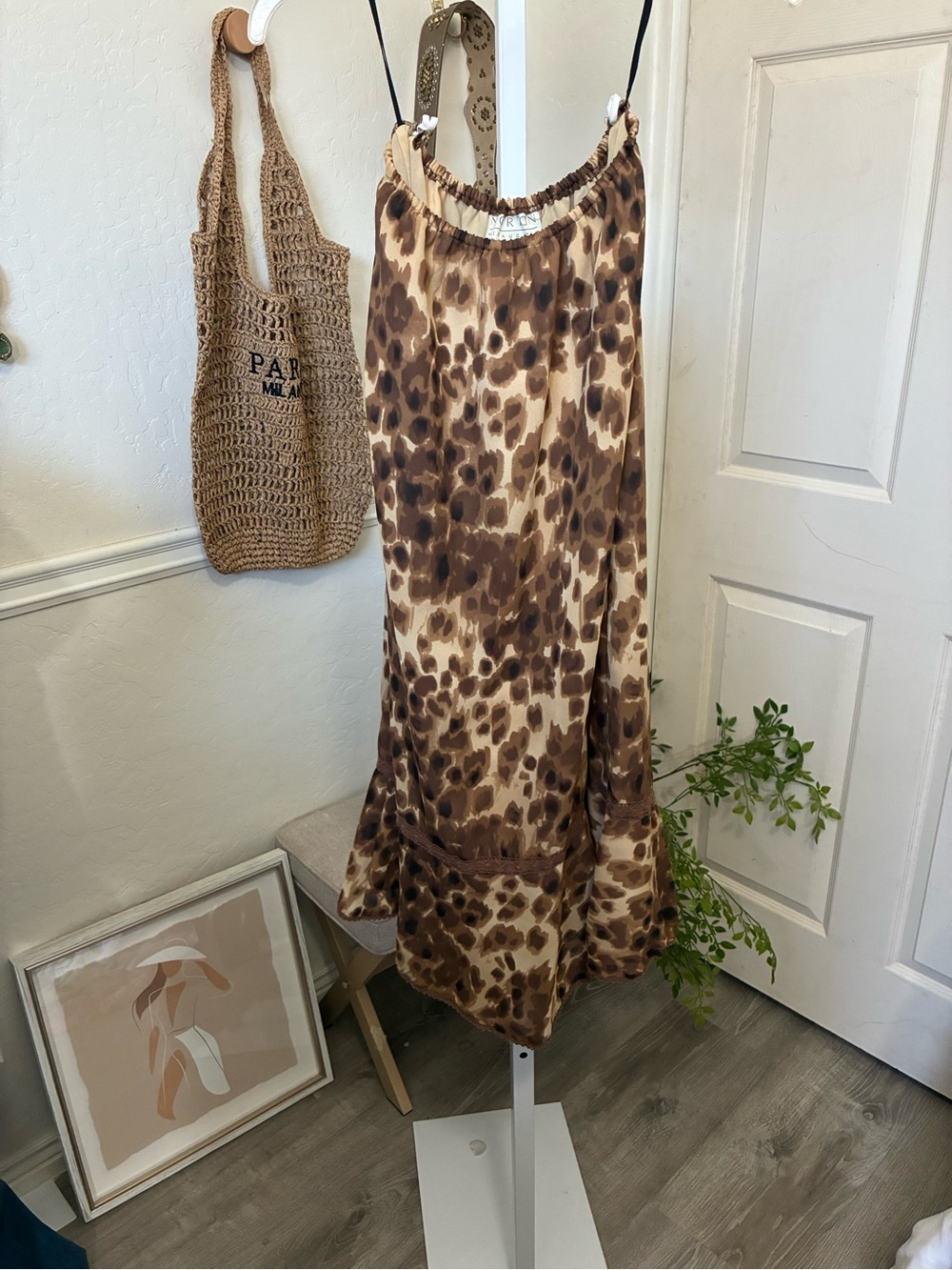Vintage y2k whimsical lace leopard animal Print Midi whimsy fairycore Skirt